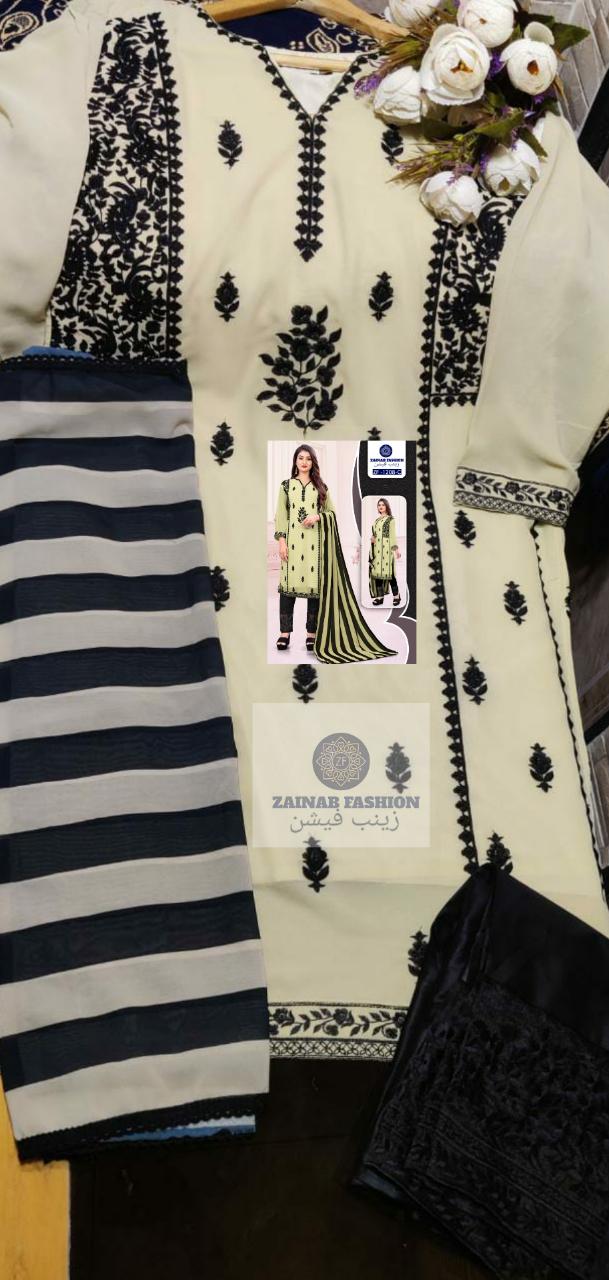 Zainab Fashion Dno 1208  Fox Greorgette Stylish Designer Wear Pret Kurti