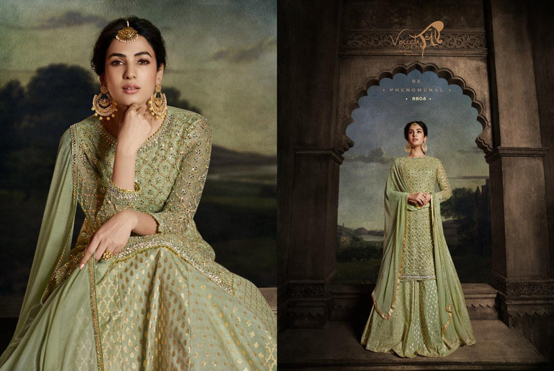 Vouch Fashion Moh Dno 8804 Net Stylish Designer Wedding Wear Long Graceful Look Salwar Suit