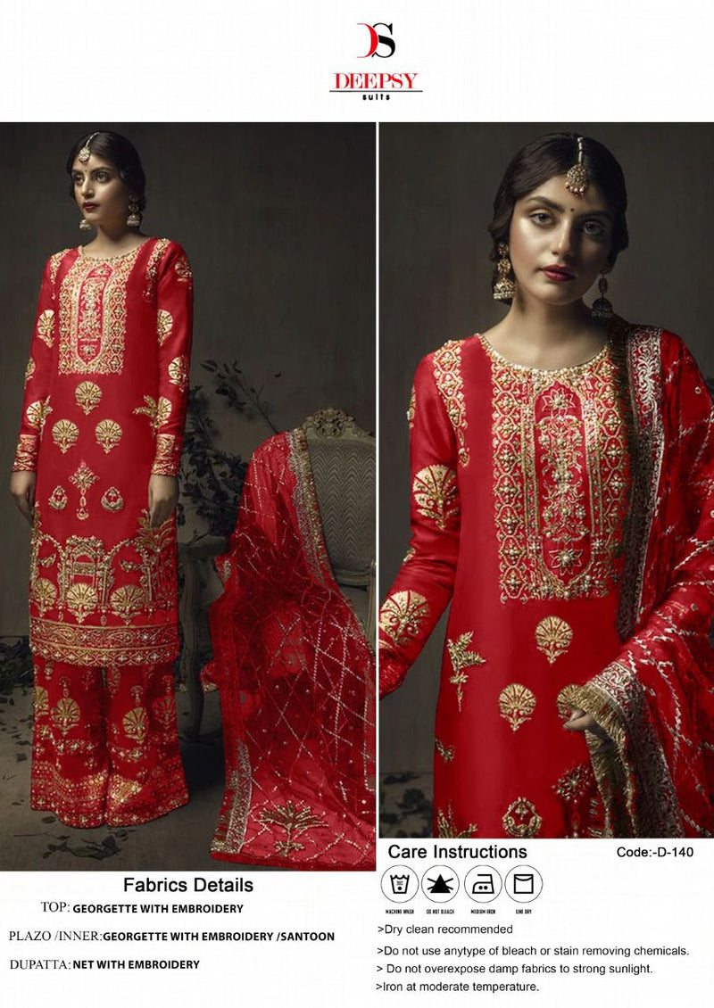 Deepsy Dno 140 Georgette With Embroidered Stylish Designer Wedding Wear Salwar Suit