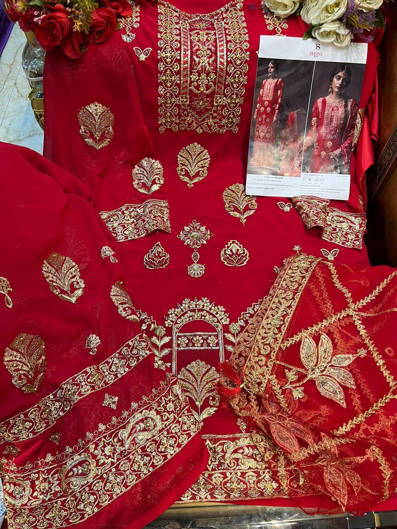 Deepsy Dno 140 Georgette With Embroidered Stylish Designer Wedding Wear Salwar Suit