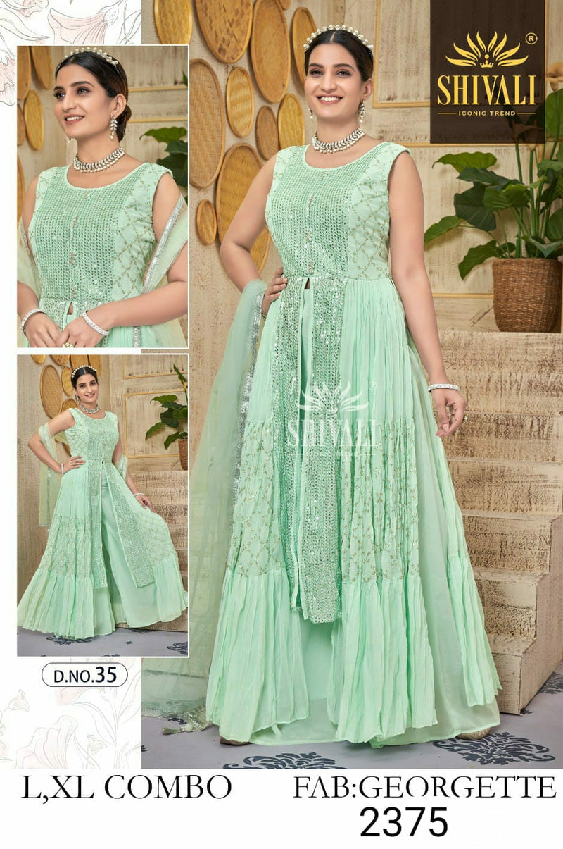 Shivali Dno 35 Fancy Stylish Designer Long Graceful Look Indo Western