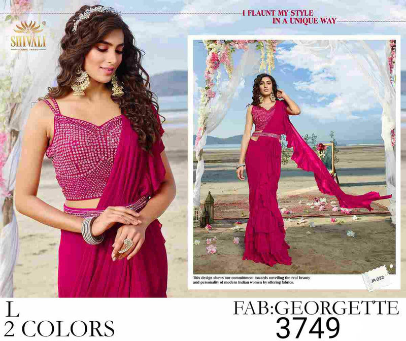 Shivali Dno JA 232 Georgette Stylish Heavy Designer Wedding Wear Modern Saree