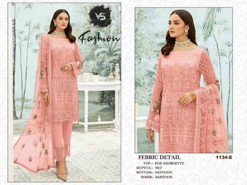 VS Fashion Dno 1134 E Fox Georgette Heavy Work Stylish Designer Party Wear Salwar Kameez