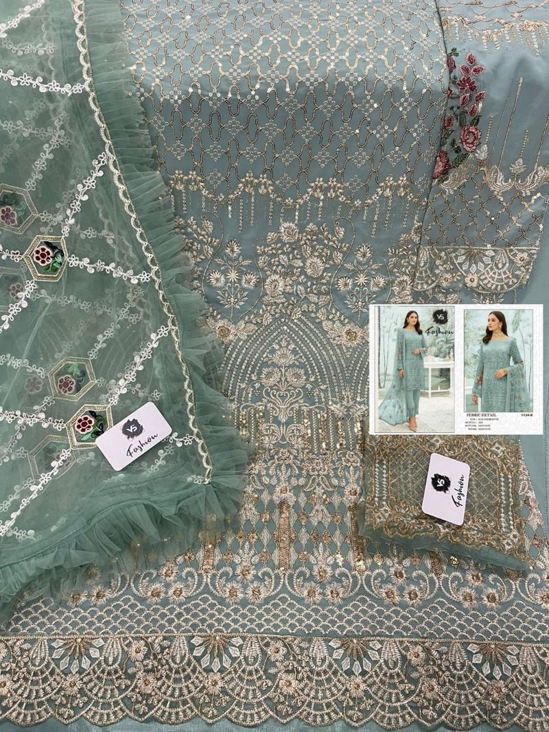 VS Fashion Dno 1134 D Fox Georgette Heavy Work Stylish Designer Party Wear Salwar Kameez