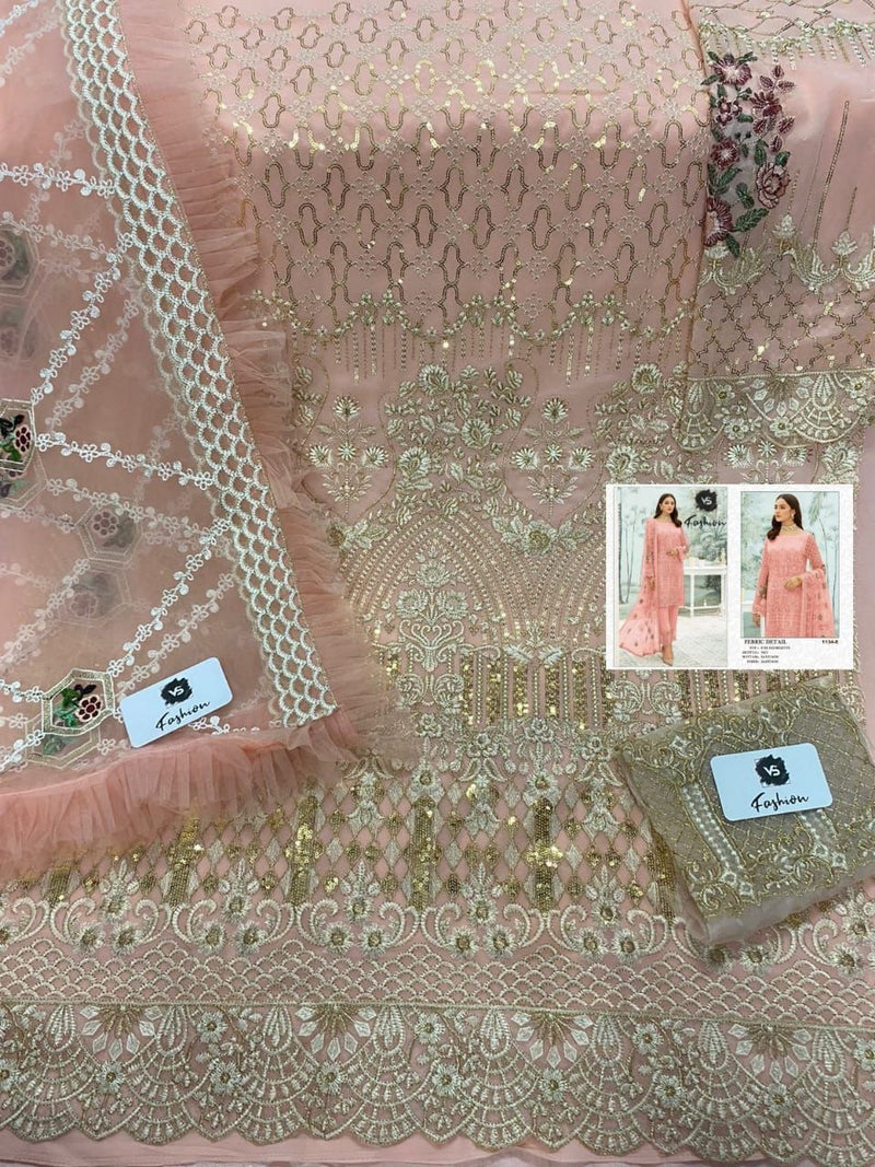 VS Fashion Dno 1134 E Fox Georgette Heavy Work Stylish Designer Party Wear Salwar Kameez