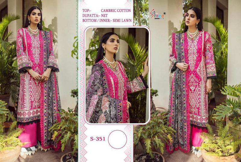 Shree Fab Dno 351 Cambric Cotton Stylish Designer Printed Party Wear Pakistani Style Salwar Suit