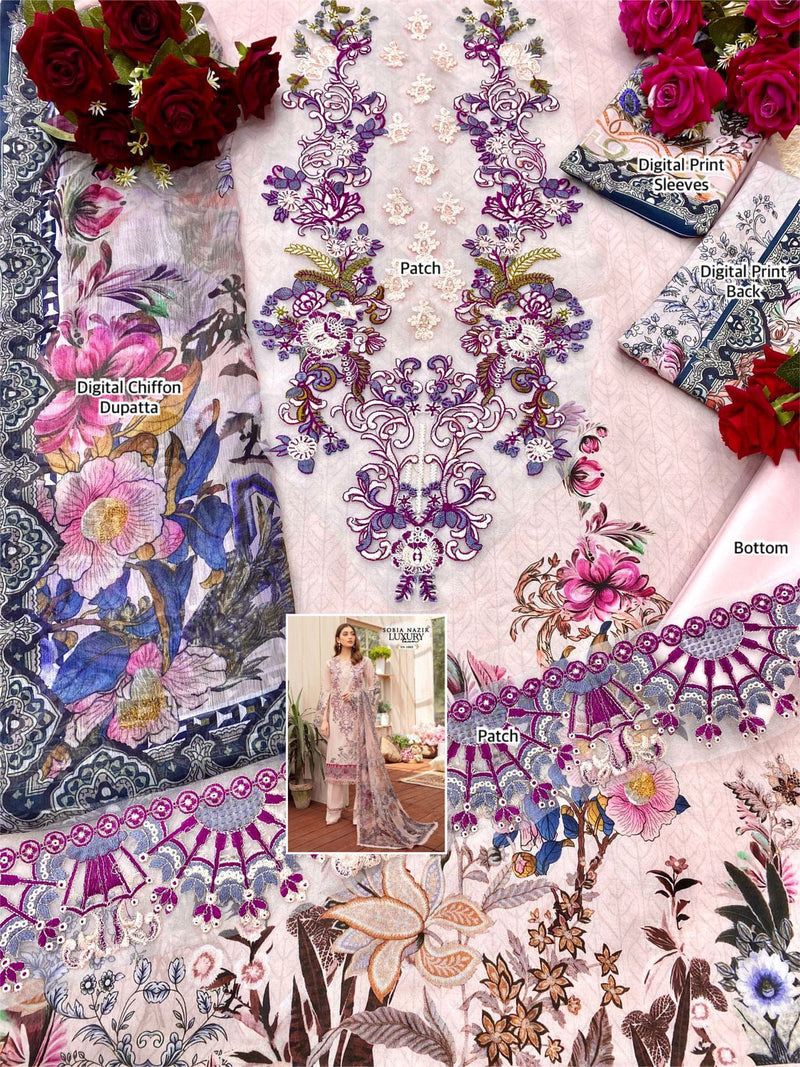 Luxury Sobiya Nazir SN 1002 Cambric Cotton Stylish Designer Pakistani Style Salwar Suit
