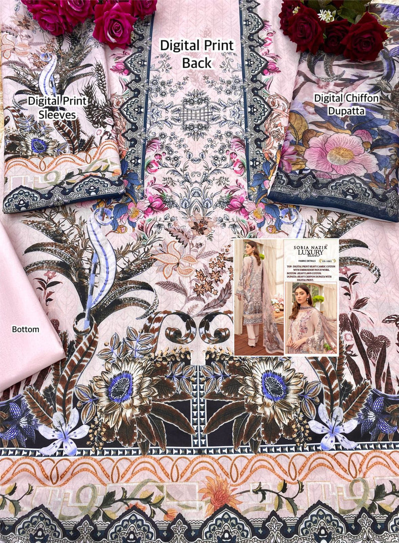 Luxury Sobiya Nazir SN 1002 Cambric Cotton Stylish Designer Pakistani Style Salwar Suit
