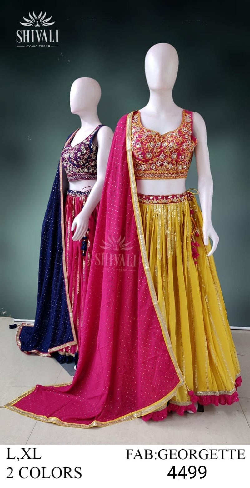 Shivali Dno 1002 Georgette With Heavy Hand Work Stylish Designer Party Wear Lehenga Choli