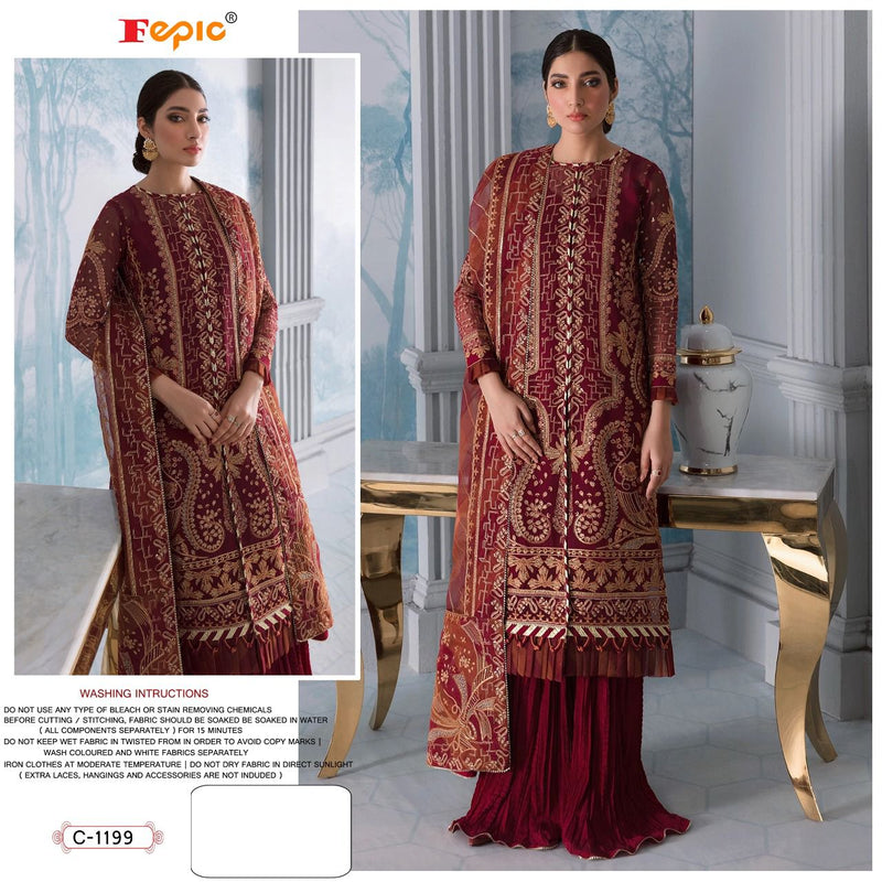 Fepic Rosemeen Dno C 1199 Georgette With Heavy Embroidery Pakistani Salwar Suit