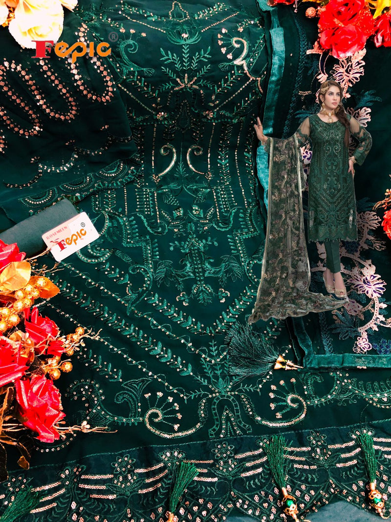 Fepic Rosemeen Dno 5205 Georgette Net With Heavy Embroidery Pakistani Salwar Suit
