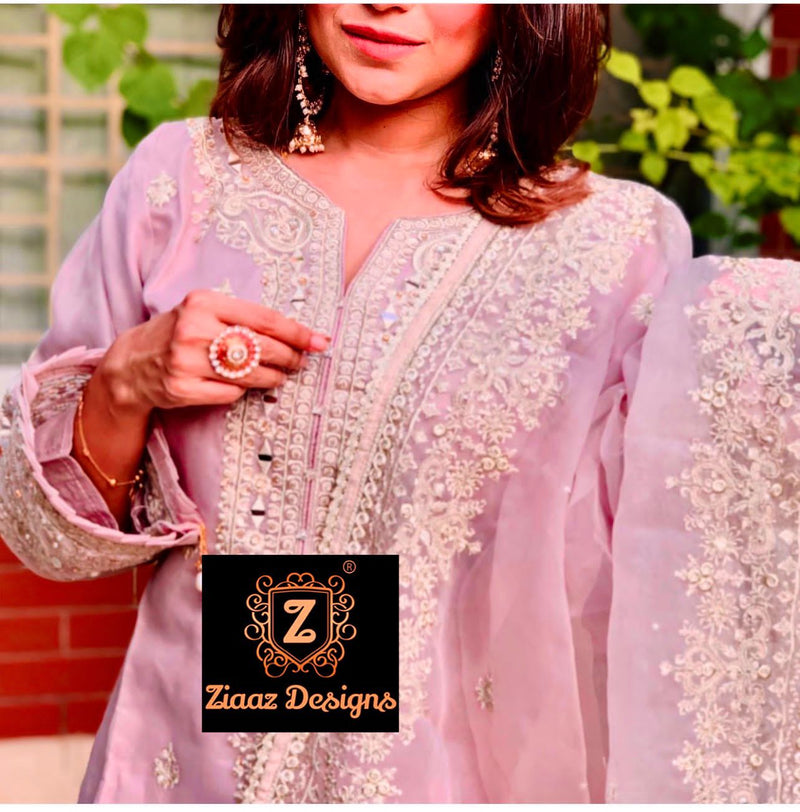 Ziaaz Designs Georgette With Mirror Work Embroidery Stylish Designer Pakistani Salwar Suit