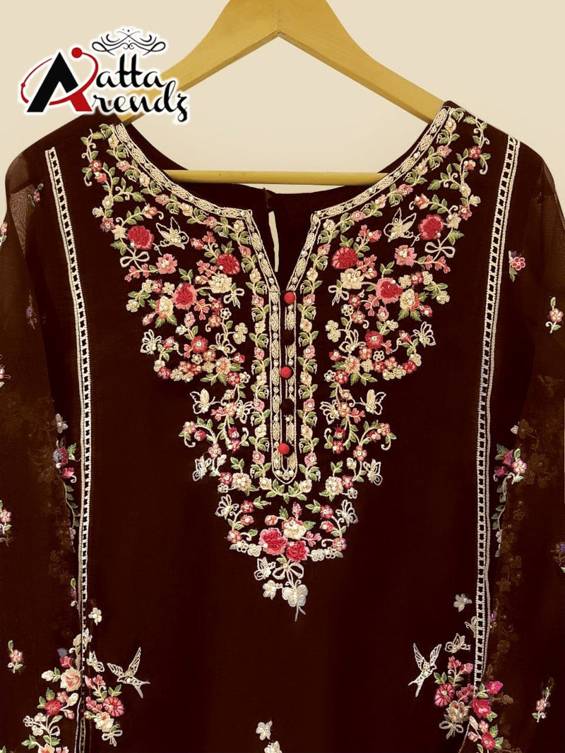 Tata Trendz Dno 2709 Georgette With Heavy Embroidery Stylish Designer Party Wear Pret Kurti