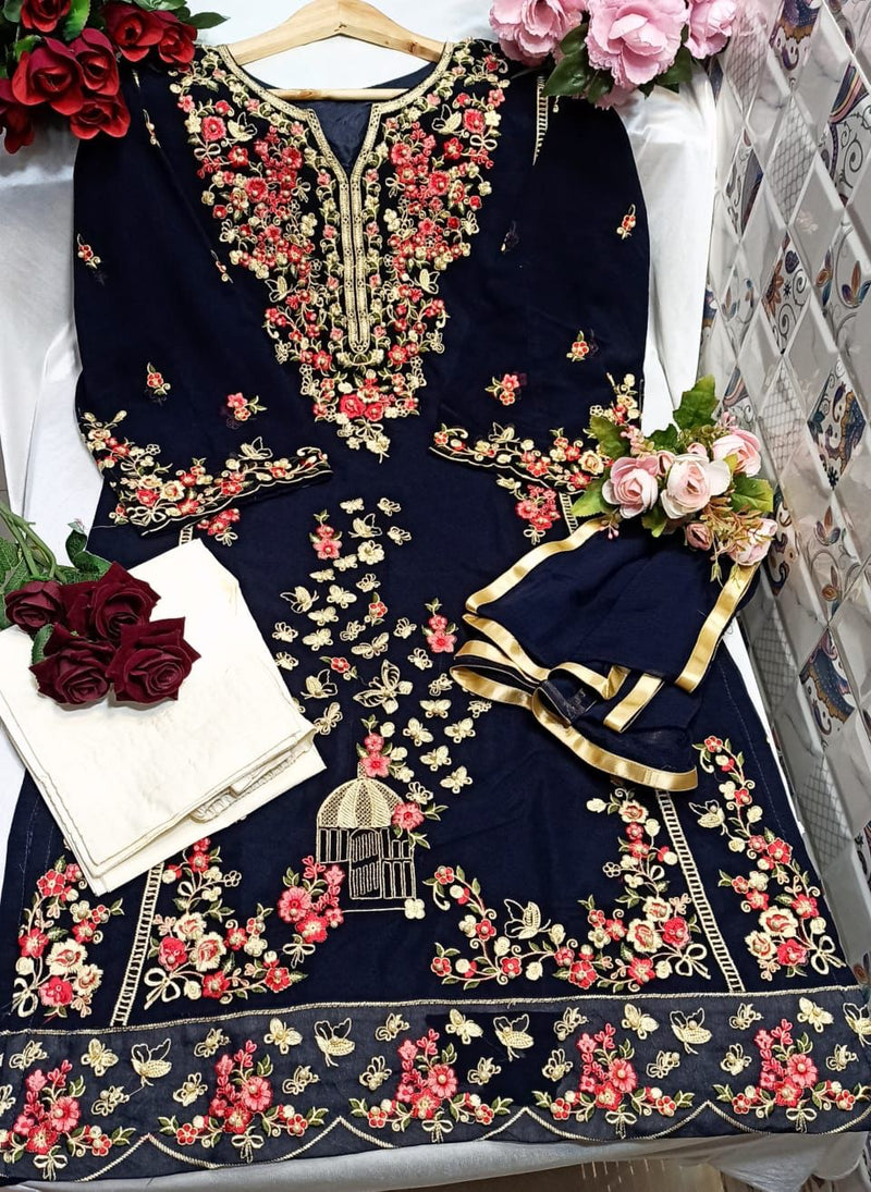 Tata Trendz Dno 2709 Georgette With Heavy Embroidery Stylish Designer Party Wear Pret Kurti