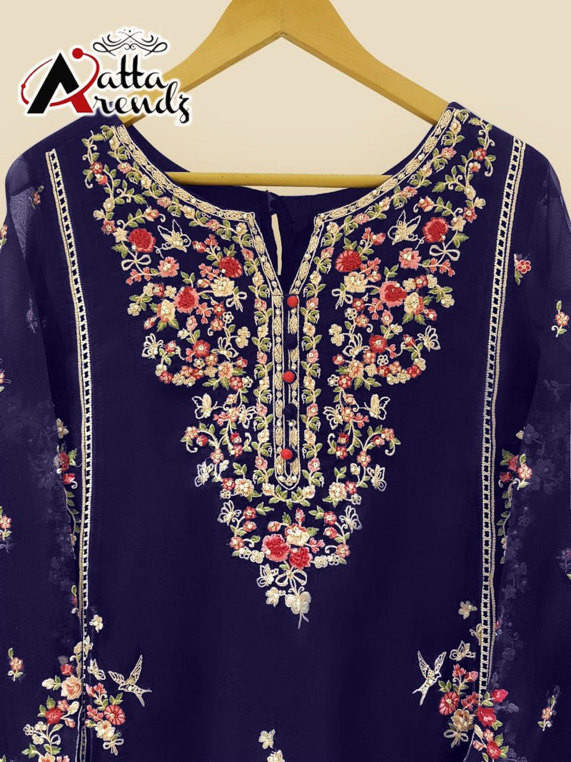 Tata Trendz Dno 2709 Georgette With Heavy Embroidery Stylish Designer Party Wear Pret Kurti