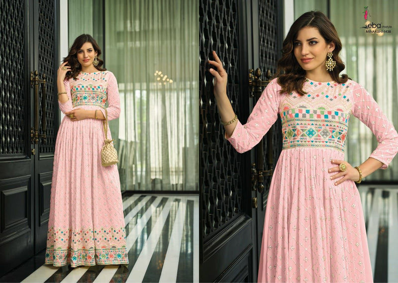 Eba Lifestyle Dno Minakshi Georgette With Heavy Emboidery Work Stylish Designer Party Wear Kurti
