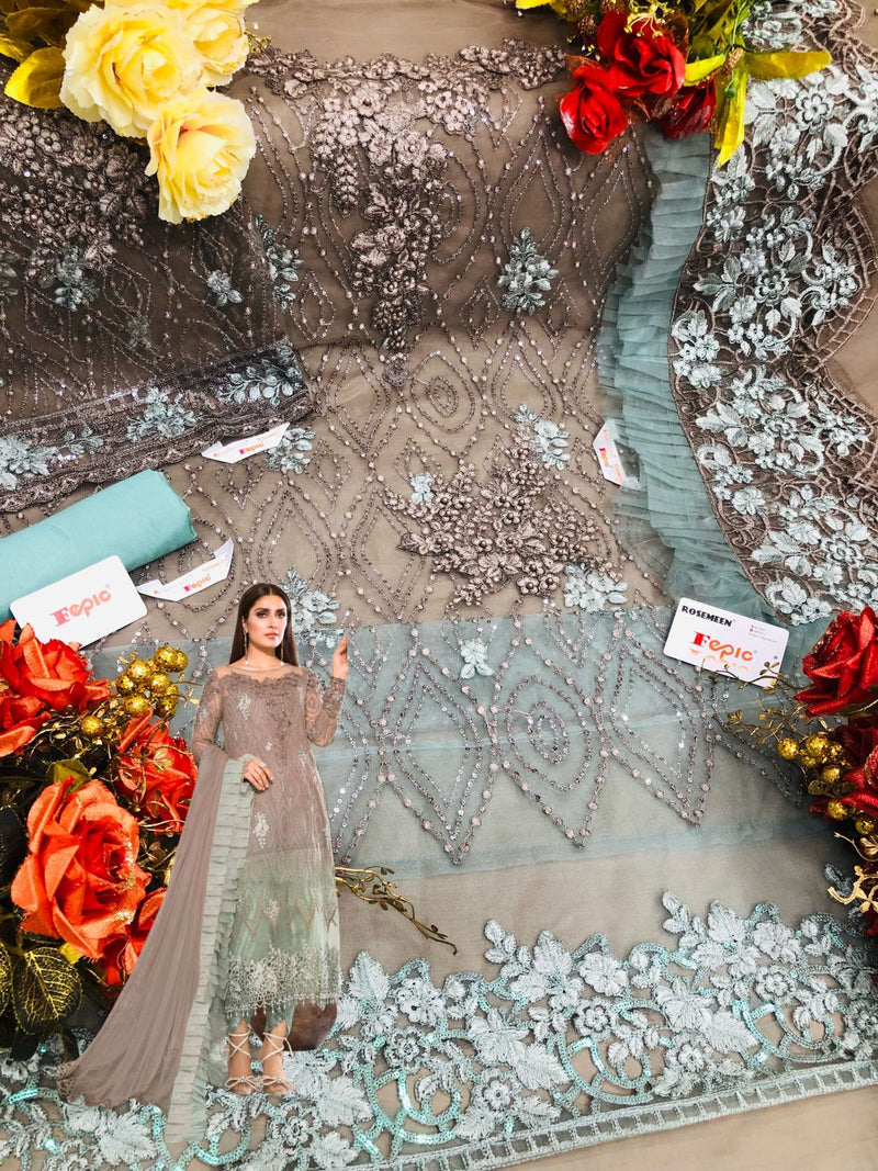 Fepic Dno Rosemeen 1239 Butterfly Net With Heavy Embroidery Stylish Designer Party Wear Salwar Kameez