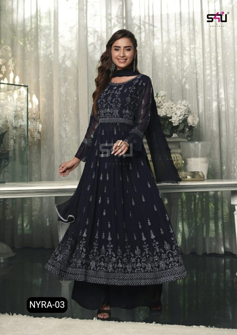 S4u Shivali Nyra 03 Georgette With Embroidery Work Stylish Designer Party Wear Long Kurti
