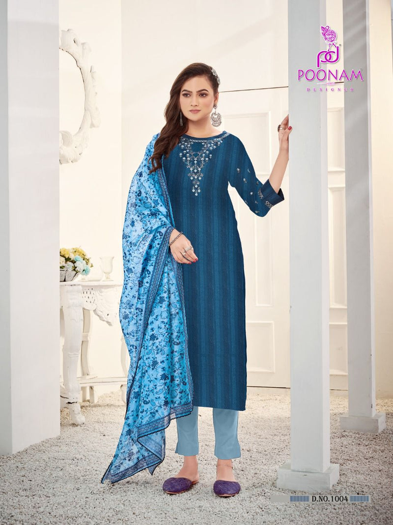 Poonam Maharani Dno 01 To 06 Pure Rayon With Embroidery Stylish Designer Party Wear Kurti