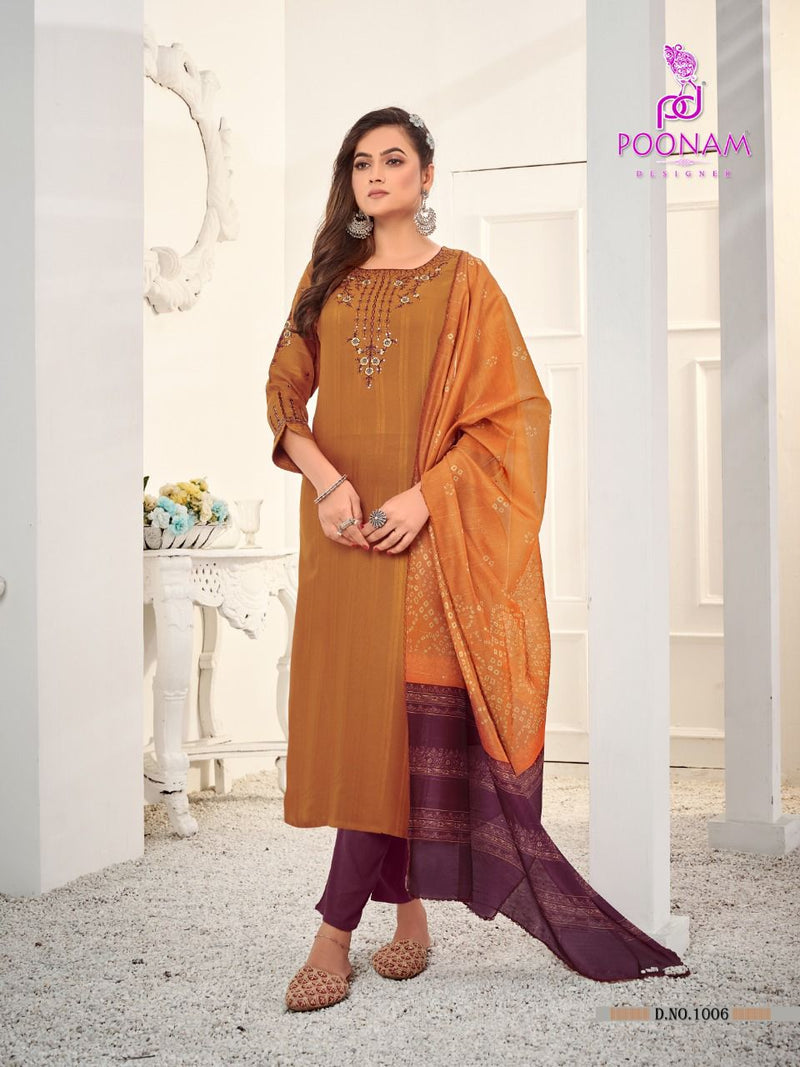 Poonam Maharani Dno 01 To 06 Pure Rayon With Embroidery Stylish Designer Party Wear Kurti