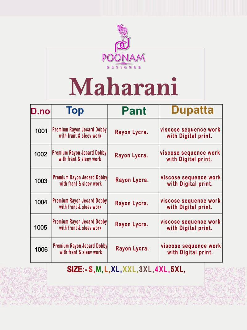 Poonam Maharani Dno 01 To 06 Pure Rayon With Embroidery Stylish Designer Party Wear Kurti