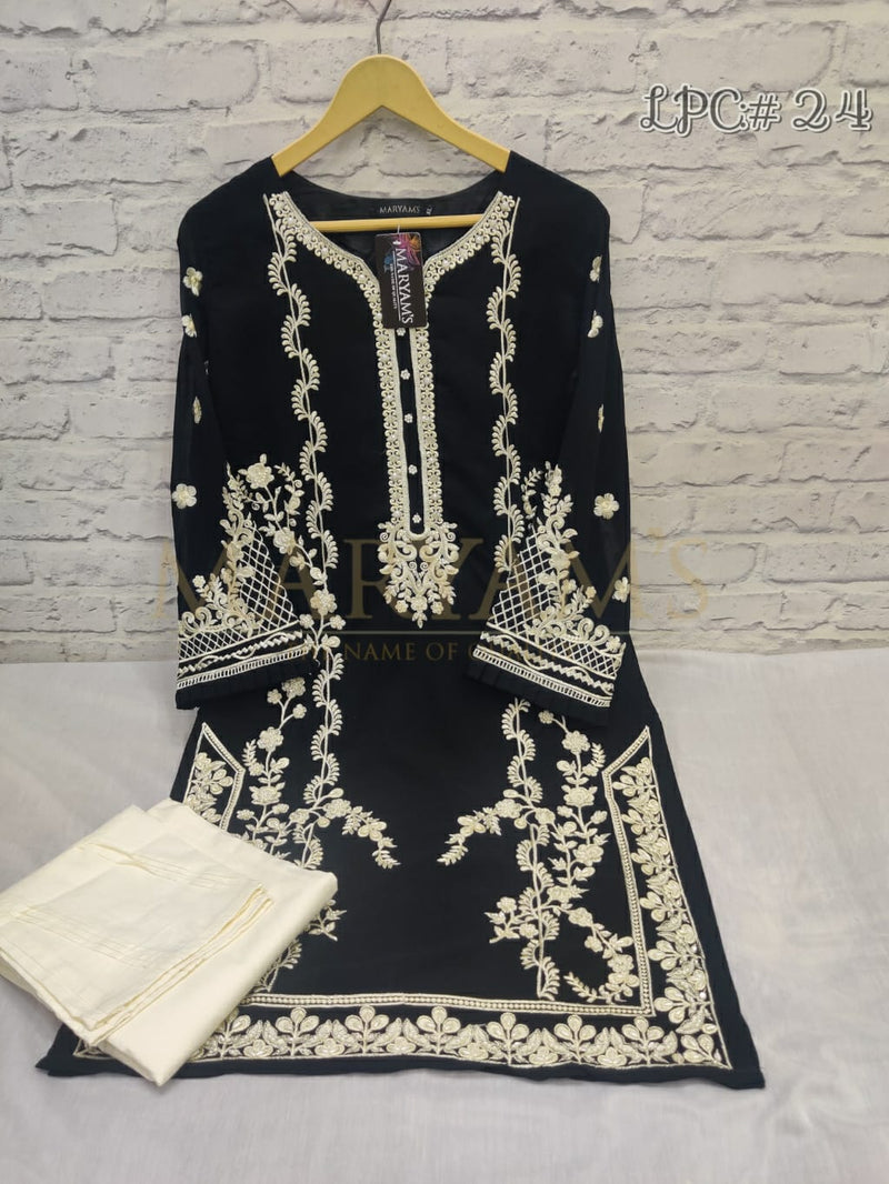 Lps Dno 14 Georgette With Heavy Embroidery Work Stylish Designer Party Wear Pret Kurti