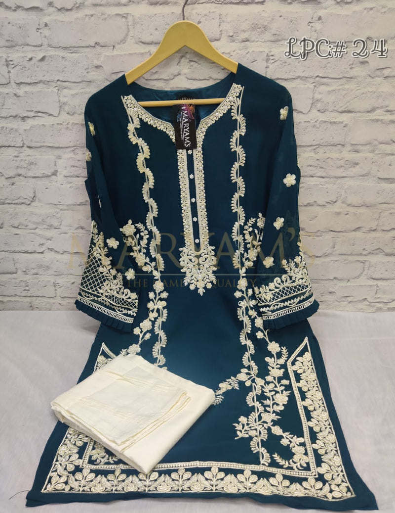 Lps Dno 14 Georgette With Heavy Embroidery Work Stylish Designer Party Wear Pret Kurti