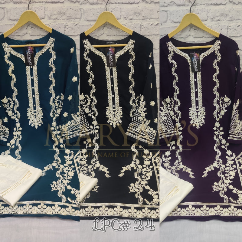 Lps Dno 14 Georgette With Heavy Embroidery Work Stylish Designer Party Wear Pret Kurti