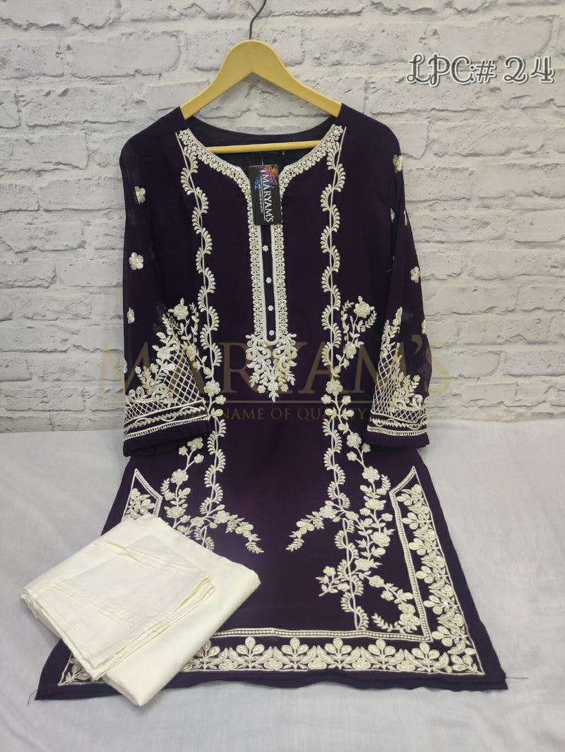 Lps Dno 14 Georgette With Heavy Embroidery Work Stylish Designer Party Wear Pret Kurti