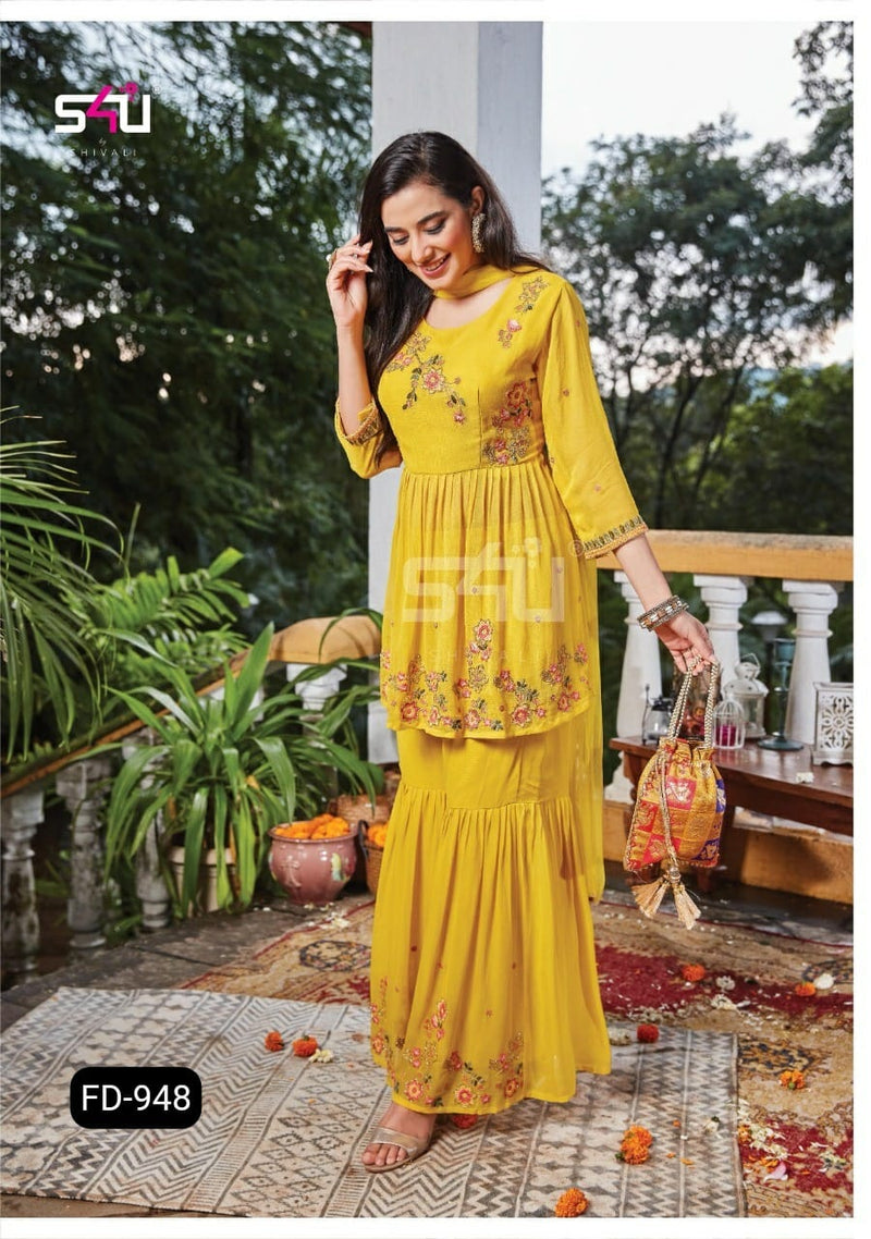 S4u Shivali Fd 948 Georgette With Hand Work Stylish Designer Party Wear Fancy Kurti