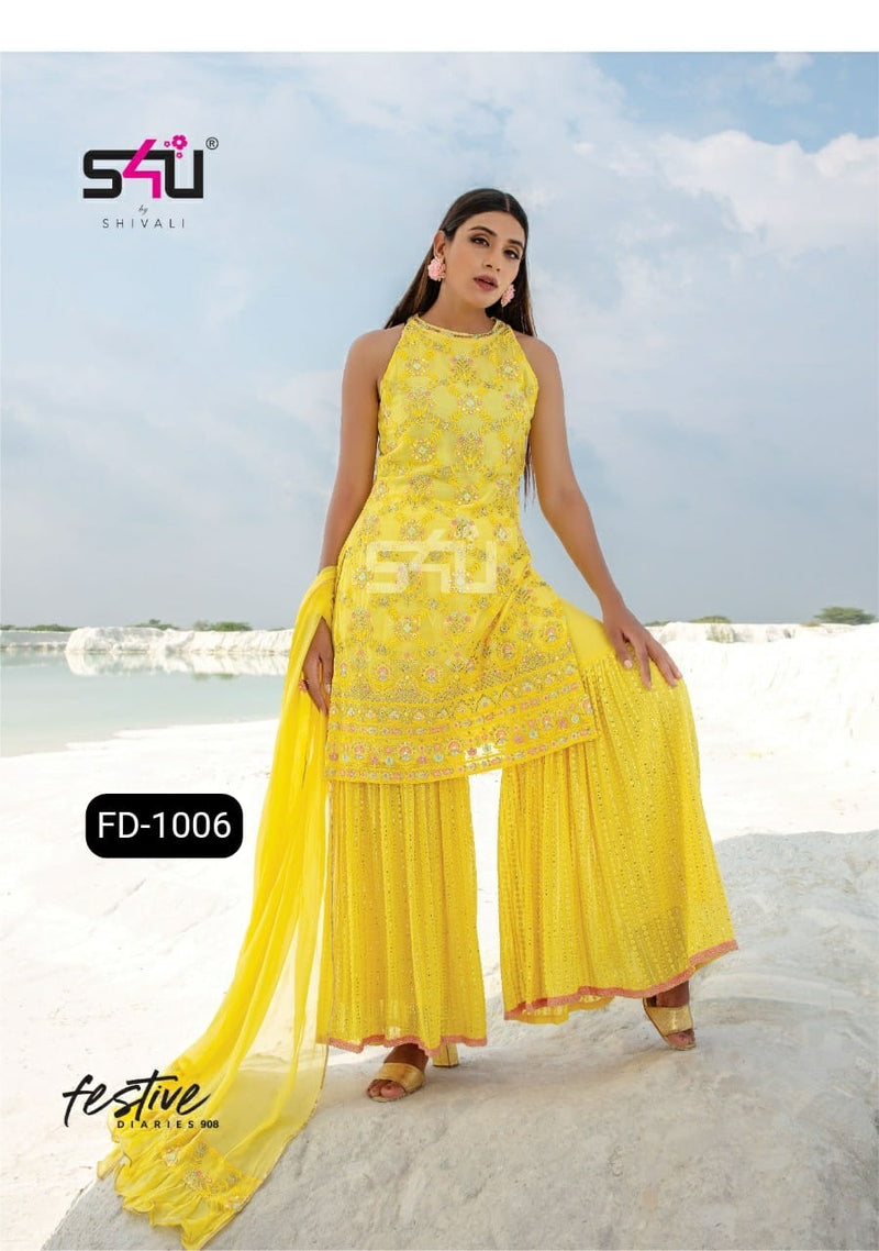 S4u Shivali Fd 1006 Georgette With Hand Work Stylish Designer Party Wear Fancy Long Kurti