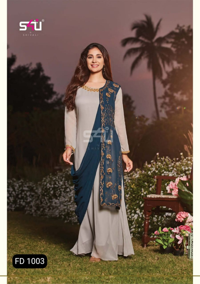 S4u Shivali Fd 1003 Georgette With Hand Work Stylish Designer Party Wear Fancy Long Kurti