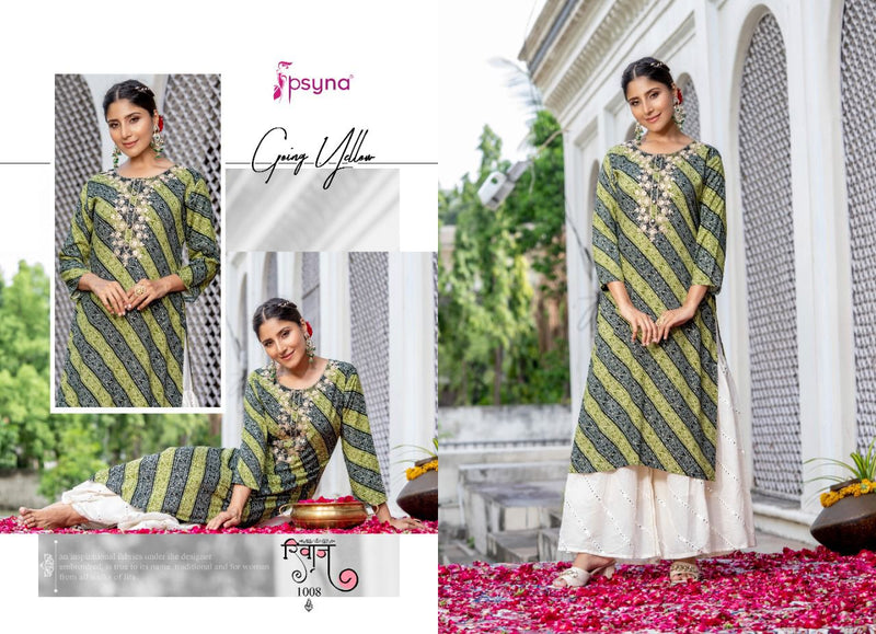 Psyna Riwaaz Rayon With Embroidery Work stylish Designer Party Wear Casual Kurti