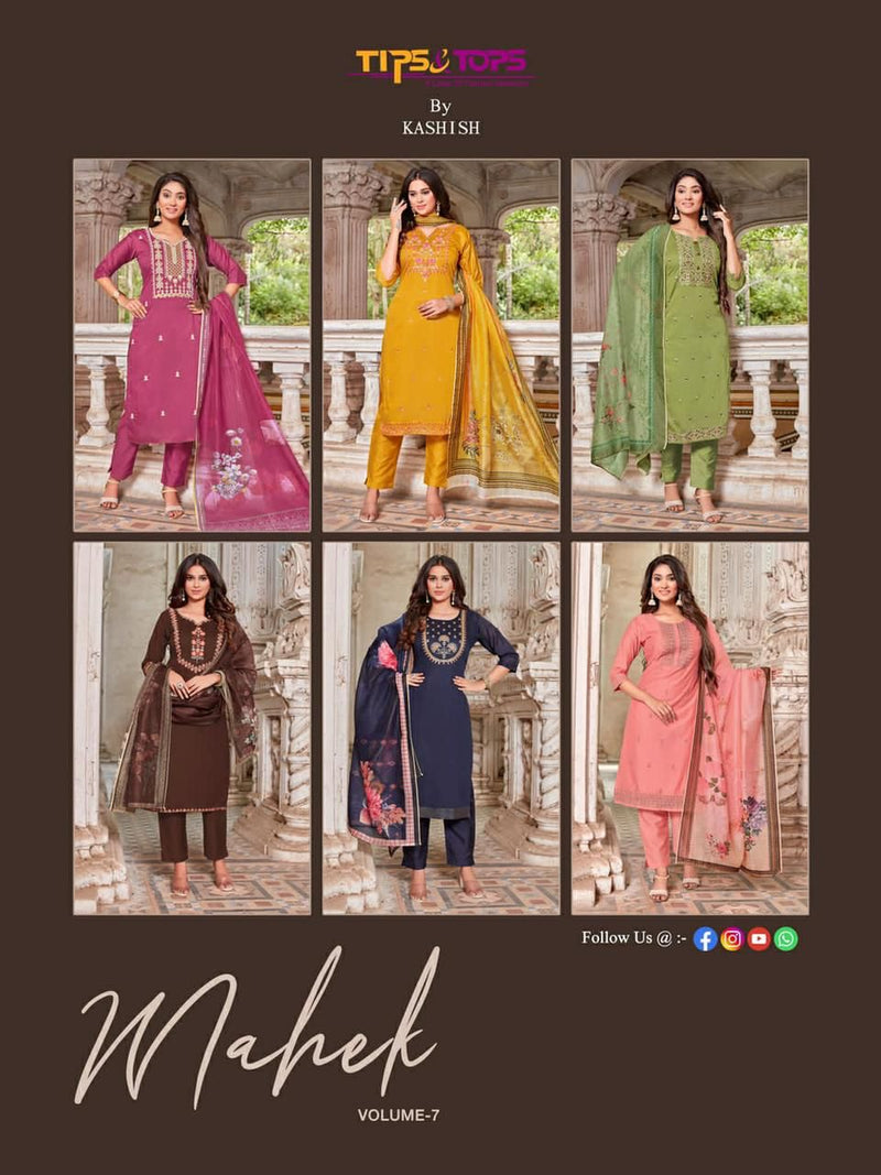Tips & Tops Mahek Vol 7 Silk Cotton With Hand Work Stylish Designer Festive Wear Fancy kurti