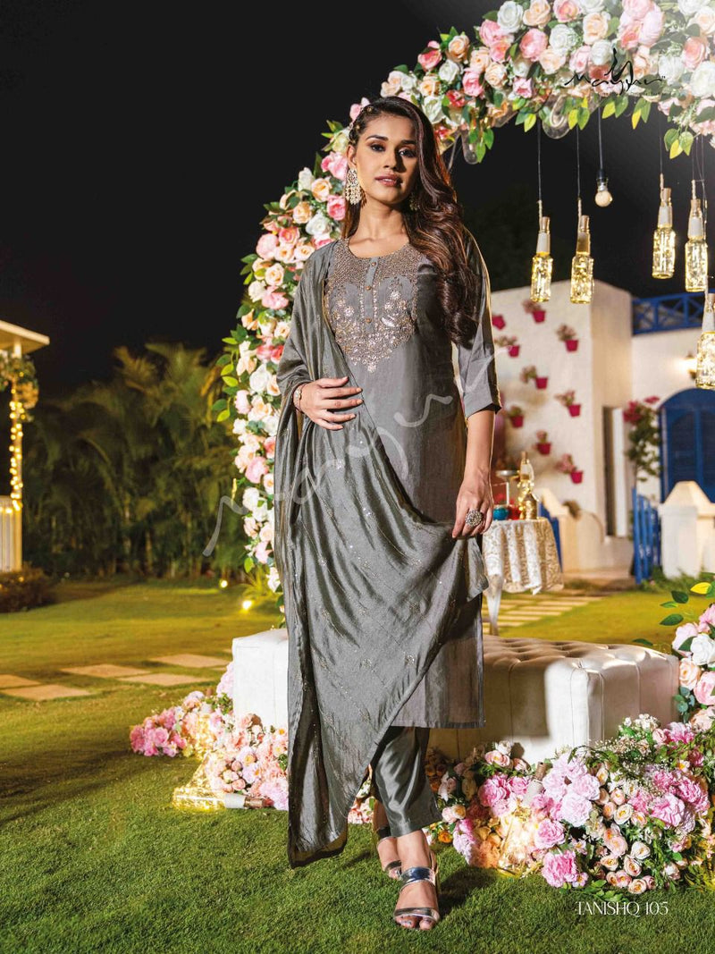 Mayur Tanishq Wonderful Viscose Silk With Heavy crepe work Stylish Designer Party Wear Fancy Kurti