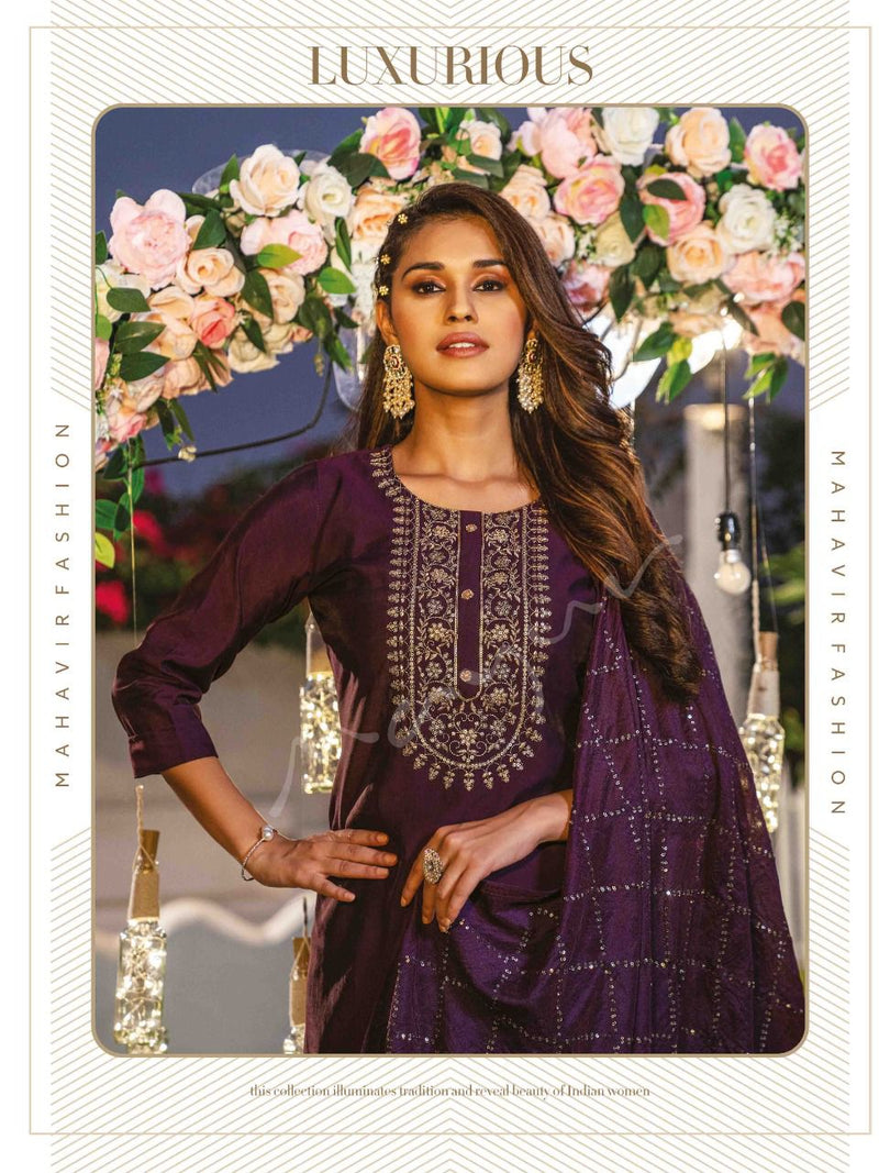Mayur Tanishq Wonderful Viscose Silk With Heavy crepe work Stylish Designer Party Wear Fancy Kurti