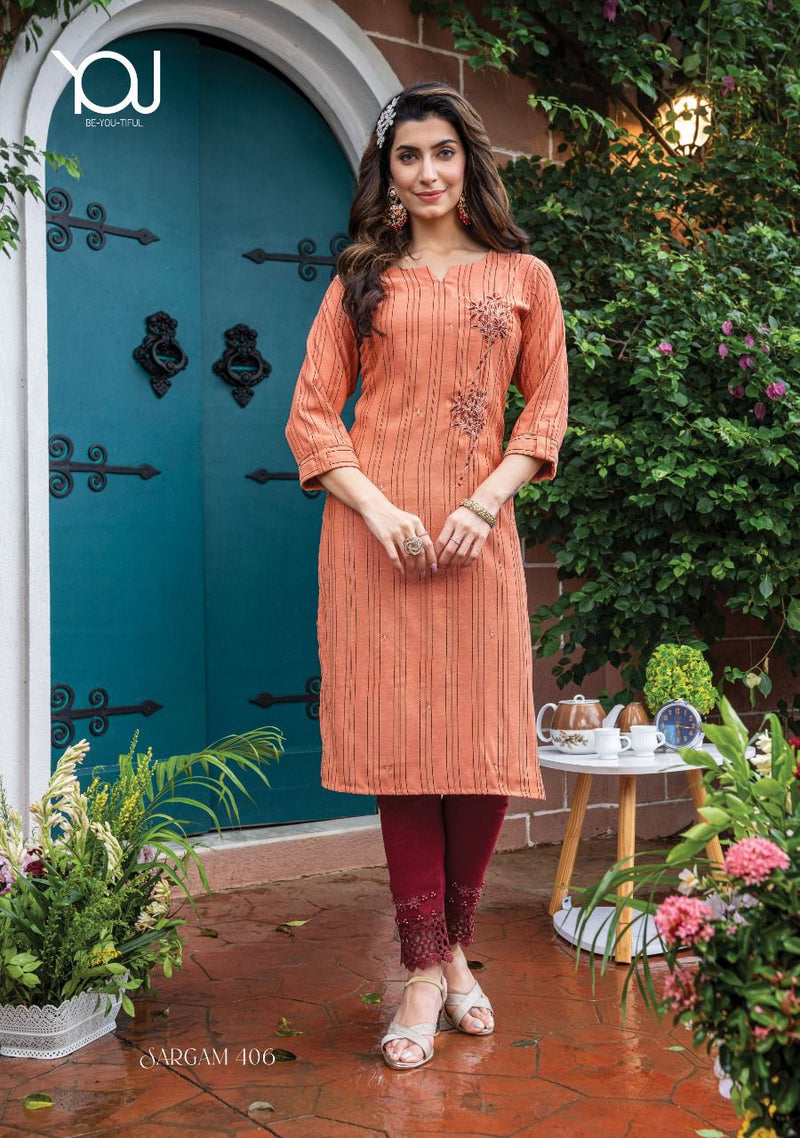 Wanna Sargam Viscose Rayon With Hand Work Stylish Designer Party Wear Casual Look Fancy Kurti