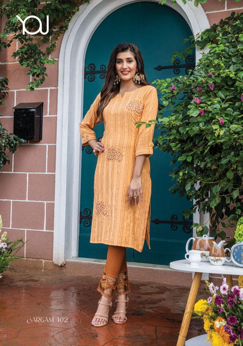 Wanna Sargam Viscose Rayon With Hand Work Stylish Designer Party Wear Casual Look Fancy Kurti