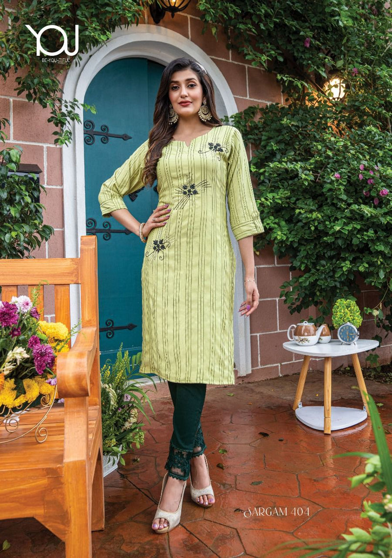 Wanna Sargam Viscose Rayon With Hand Work Stylish Designer Party Wear Casual Look Fancy Kurti