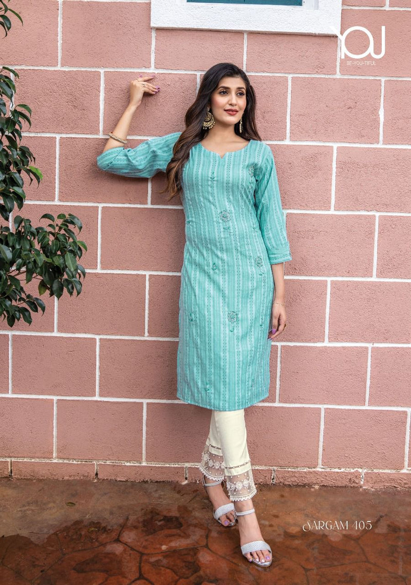 Wanna Sargam Viscose Rayon With Hand Work Stylish Designer Party Wear Casual Look Fancy Kurti