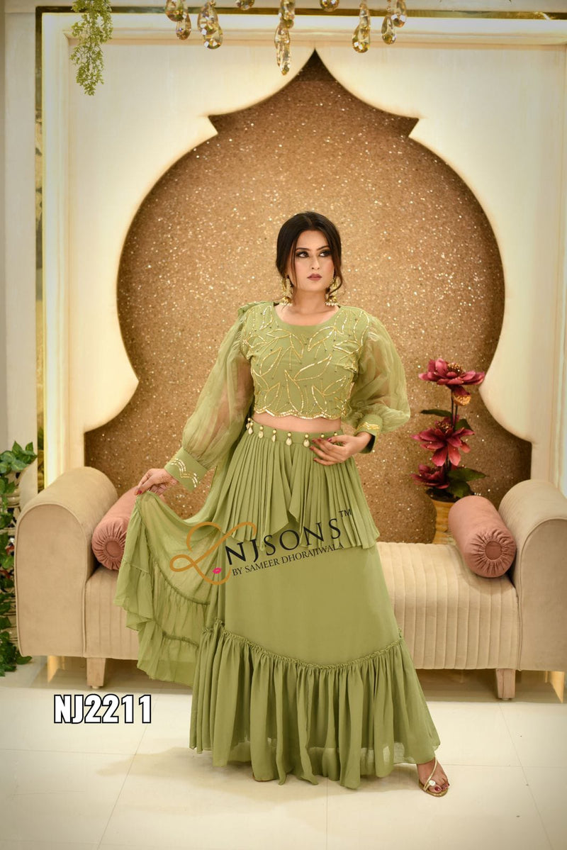 NJ Sons 2211 Georgette With Beautiful Work Stylish Designer Wedding Wear Fancy Kurti