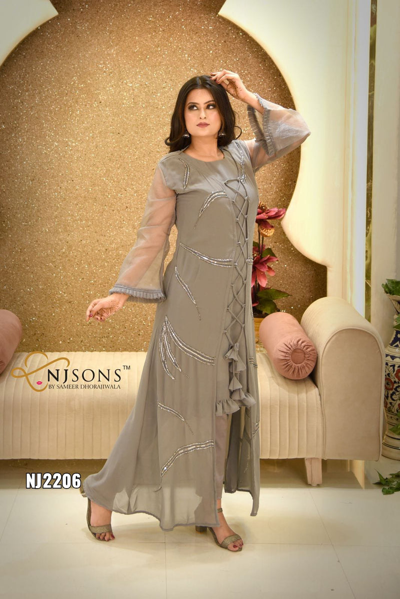 NJ Sons 2206 Georgette With Beautiful Work Stylish Designer Party Wear Fancy Kurti