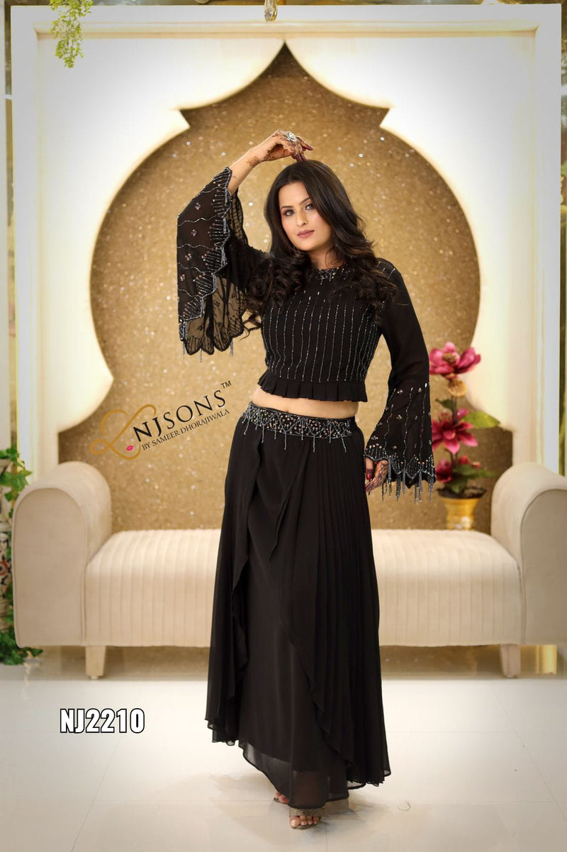 NJ Sons 2210 Georgette With Beautiful Work Stylish Designer Party Wear Fancy Kurti