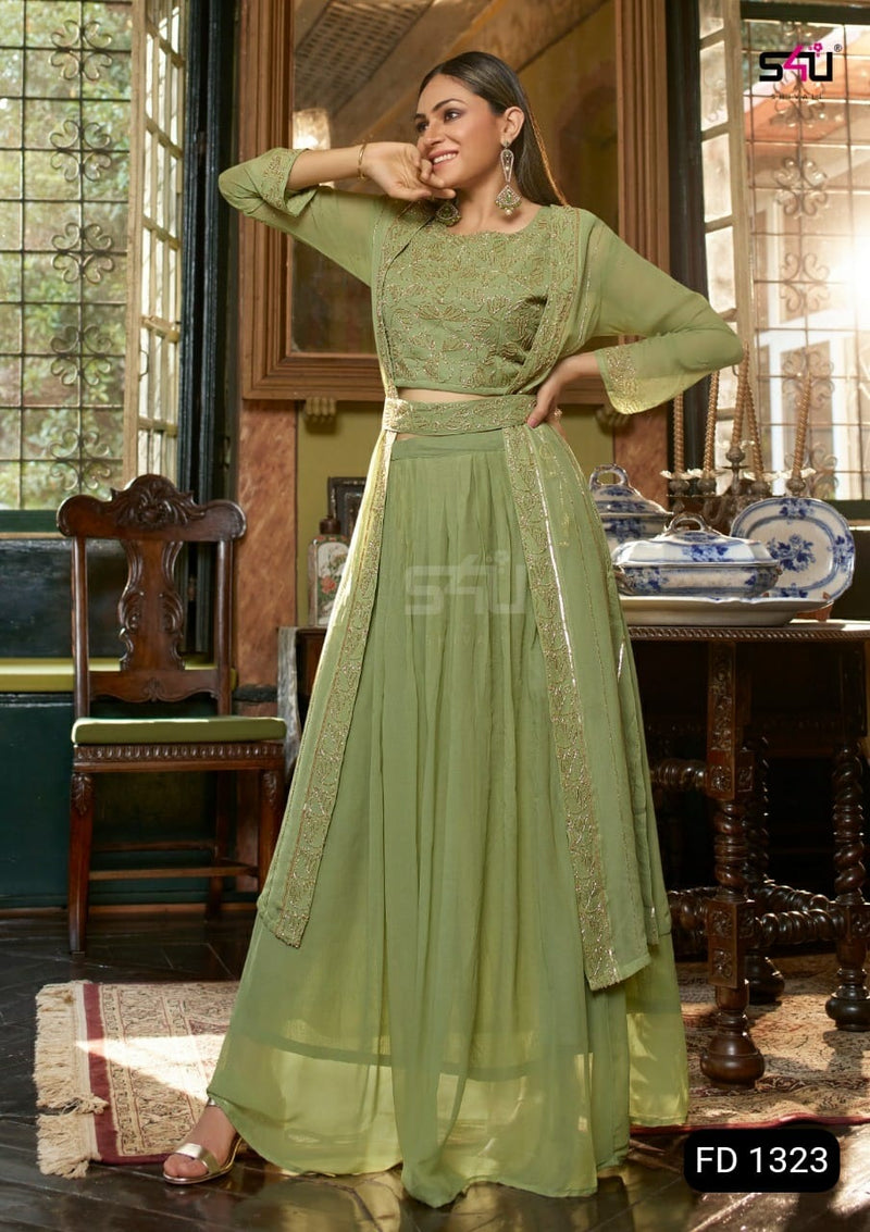 S4u Shivali Dno Fd 1323 Georgette With Heavy Hand Work stylish Designer Party Wear Casual Look Kurti