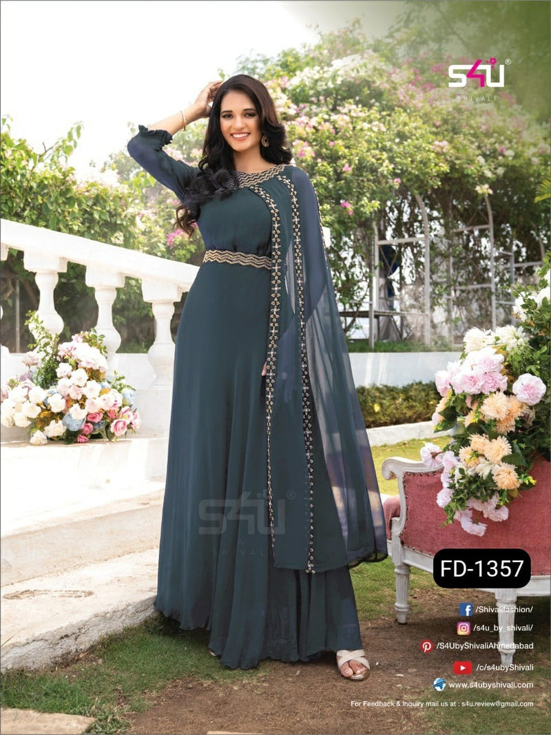 S4u Shivali Dno Fd 1357 Georgette With Heavy Hand Work stylish Designer Party Wear Casual Look Kurti