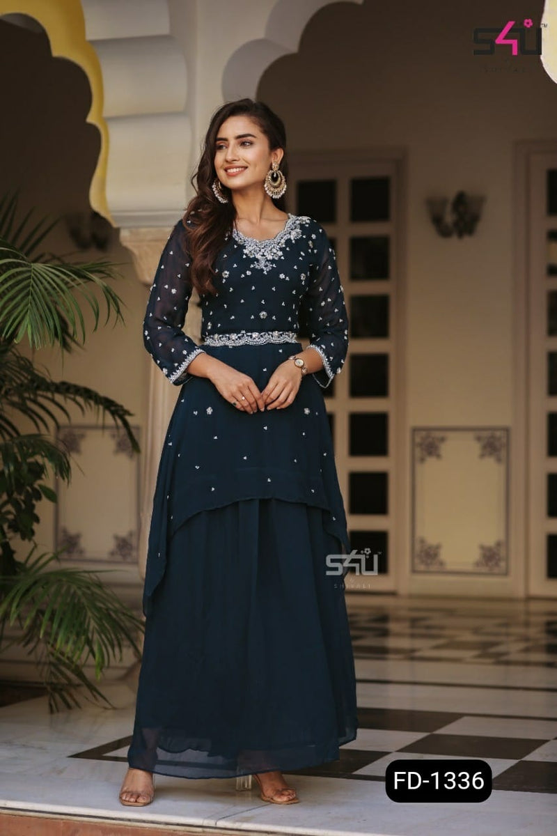S4u Shivali Dno Fd 1336 Georgette With Heavy Hand Work stylish Designer Party Wear Casual Look Kurti