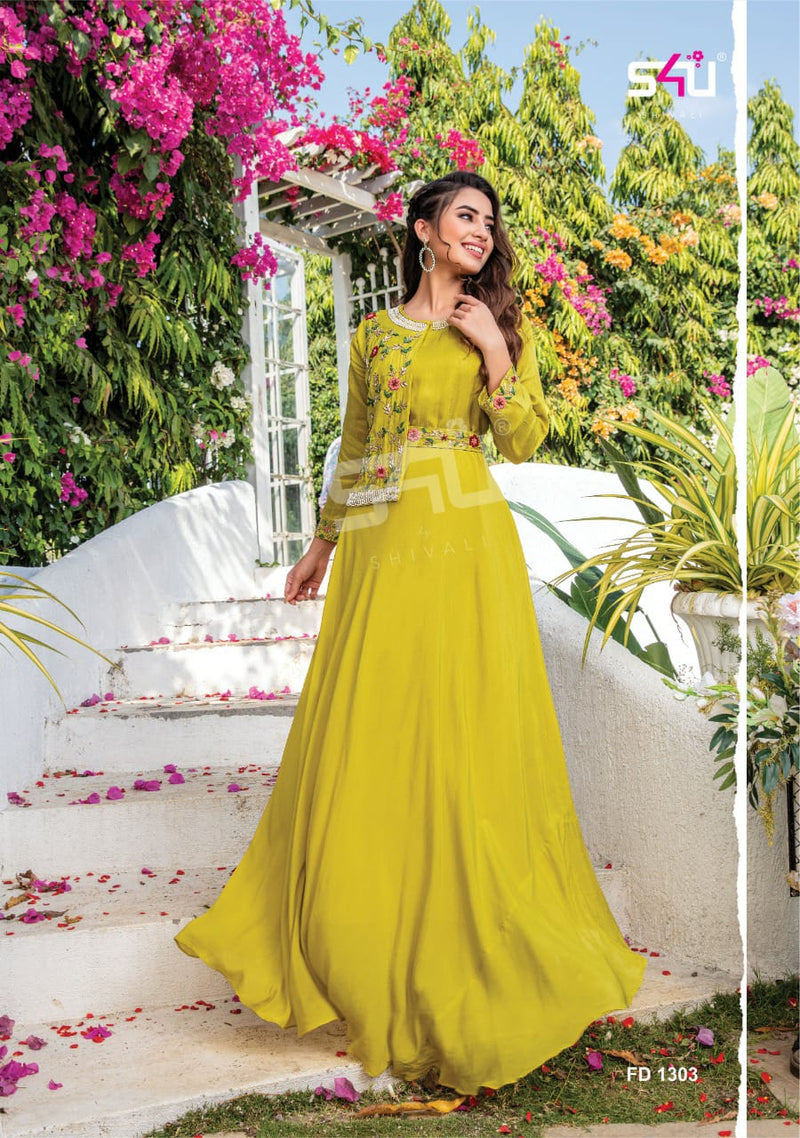 S4u Shivali Dno Fd 1303 Georgette With Heavy Hand Work stylish Designer Party Wear Casual Look Kurti