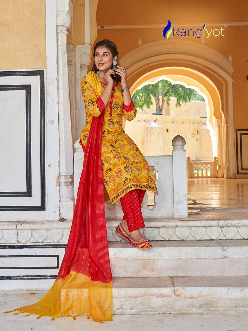 Rangjyot Rangrasiya Vol 1 Rayon Stylish Designer Festive wear Fancy Kurti