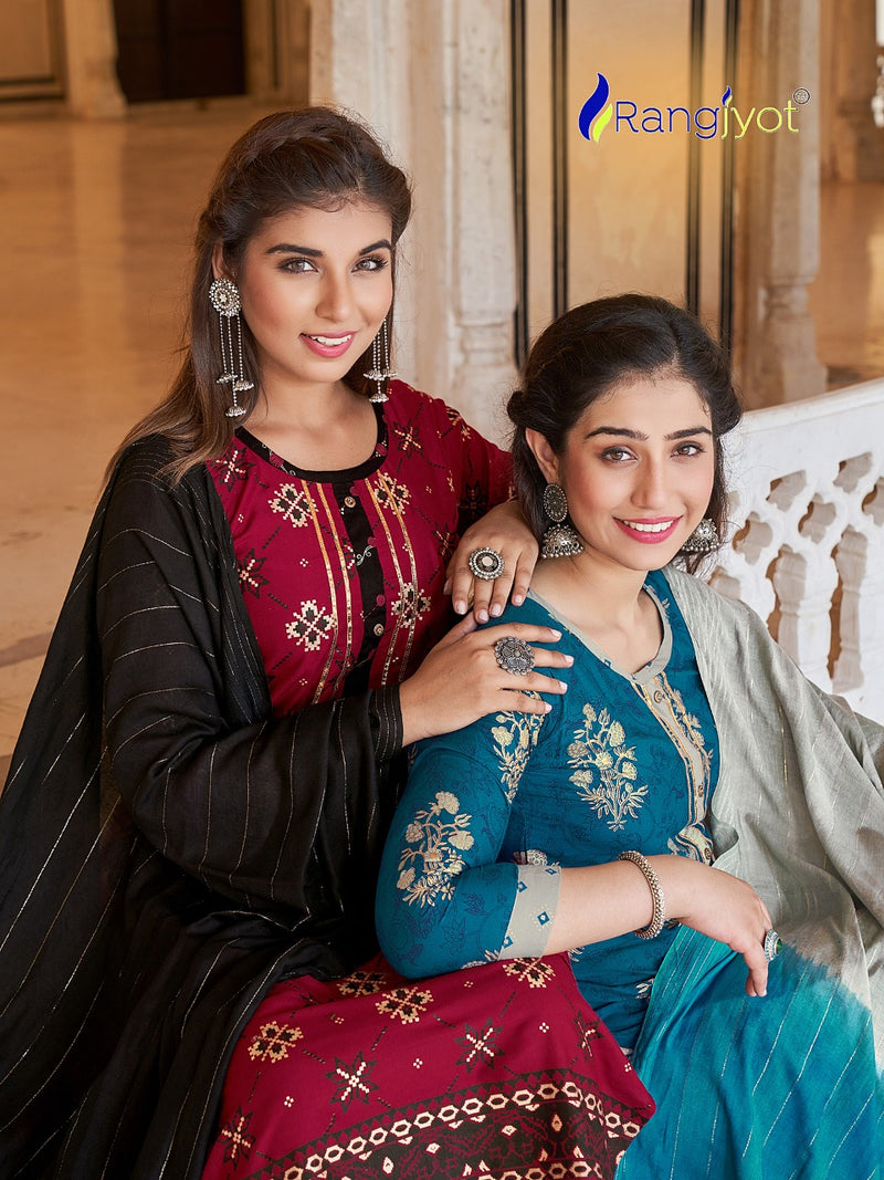 Rangjyot Rangrasiya Vol 1 Rayon Stylish Designer Festive wear Fancy Kurti