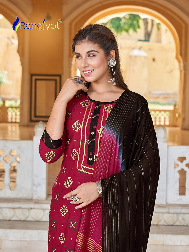 Rangjyot Rangrasiya Vol 1 Rayon Stylish Designer Festive wear Fancy Kurti